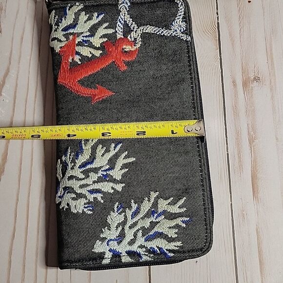 Vera Bradley RFID Beach Zip Around Wristlet Wallet  Shore Thing Coral Anchor - Picture 14 of 14